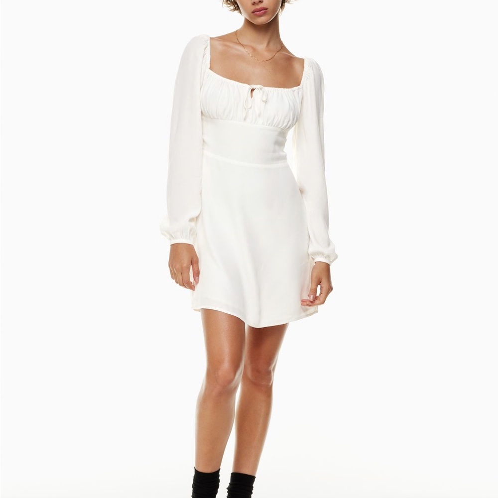 Aritzia Cream Long Sleeve Dress